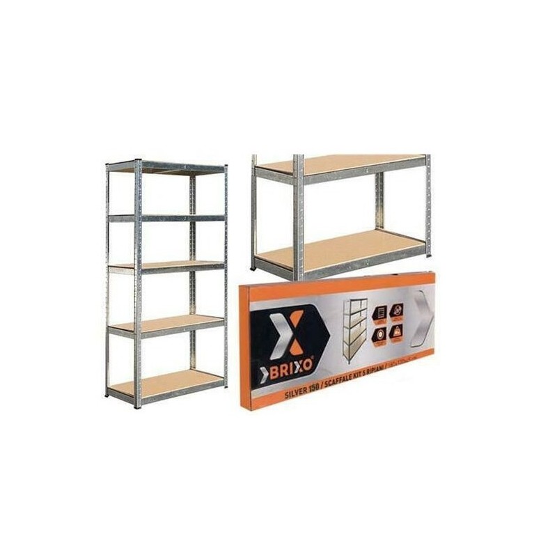 Metalen rek H180xL90xB40 houten planken Metalen rek H180xL90xB40 houten planken