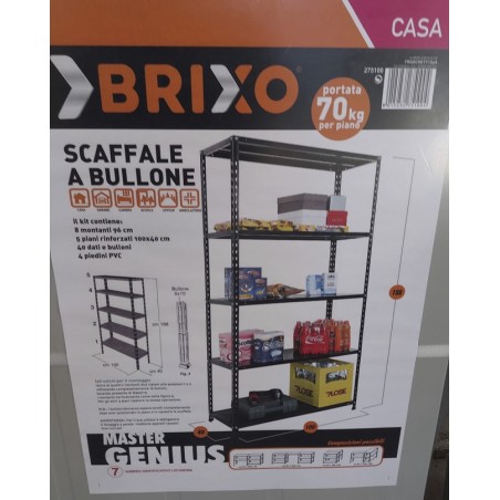 Opbergrek - 5 legplanken -70 kg- 100x40xH188 cm