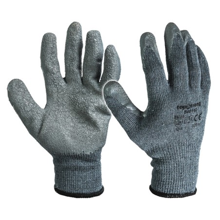 Werkhandschoenen grijs polyester latex coating 10"