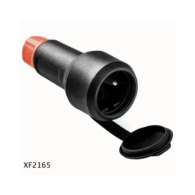 Socket IP54 zwart vrouw 2P+Z
