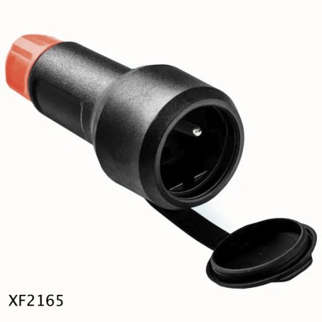 Socket IP54 zwart vrouw 2P+Z