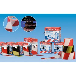 Geko bande de chantier séc 70mmx500m rouge/blanc