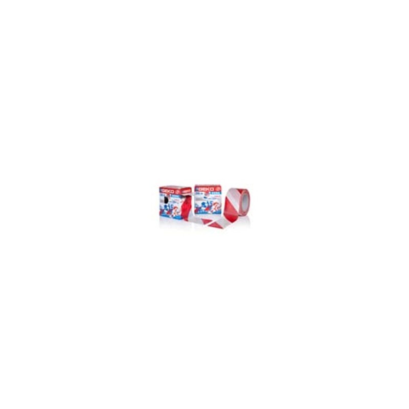 GEKO werf veiligheidslint 70mmx200m  rood/wit