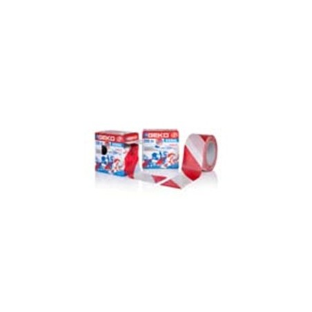 GEKO werf veiligheidslint 70mmx200m  rood/wit