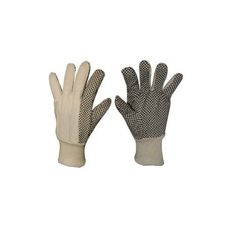 Gants de travail  en toile de coton + pois en PVC