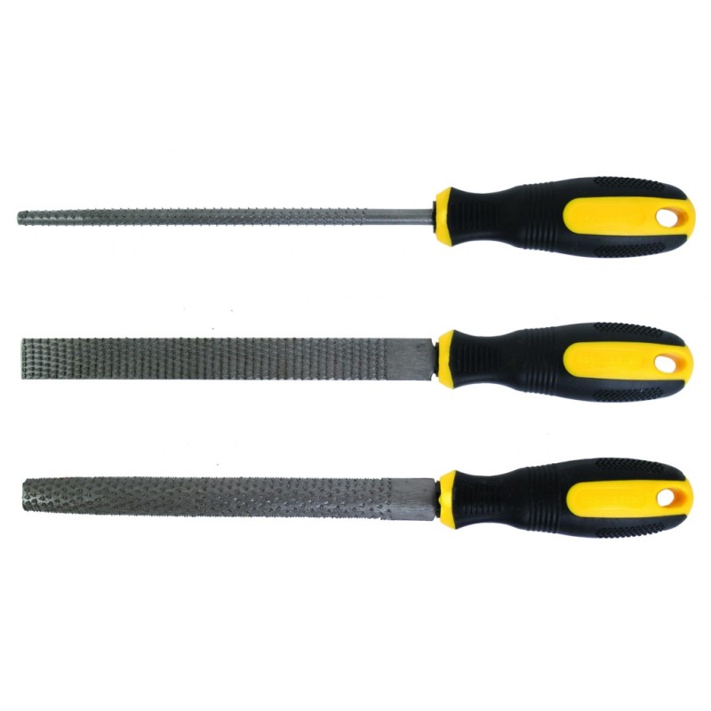 Houtvijlset rond + halfrond + plat set 3pcs TMP