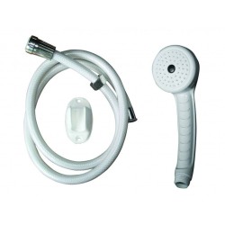 Doucheslang  wit pvc 1,5m  + hoorn