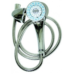Tuyau de douche chrome 1,5m + douchette + support