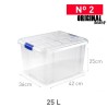 Opbergbox + deksel 25L (36 x 42 x 25cm) n° 2