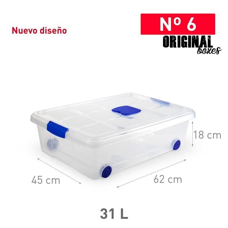 Opbergbox + deksel 62x45x18cm/ 31L-6- Opbergbox + deksel 62x45x18cm/ 31L-6-