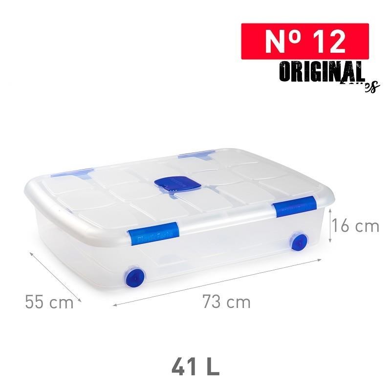 Opbergbox + deksel 41L blauw/transparent Opbergbox + deksel 41L blauw/transparent