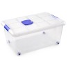 Opbergbox + deksel 35L blauw/transparent -17-