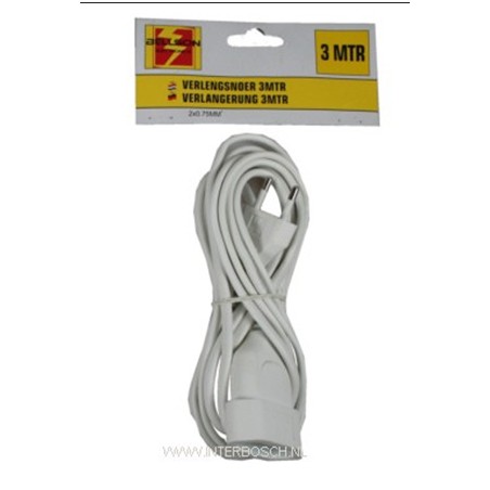 verlengsnoer 3m plat 2x0,75