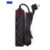 multiprise 4 noir+A-Pin+3m cable+interrupteur