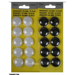 magneet 30 mm 10 dlg mix zwart-wit