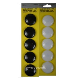 magneet 40 mm 5 dlg / mix zwart-wit