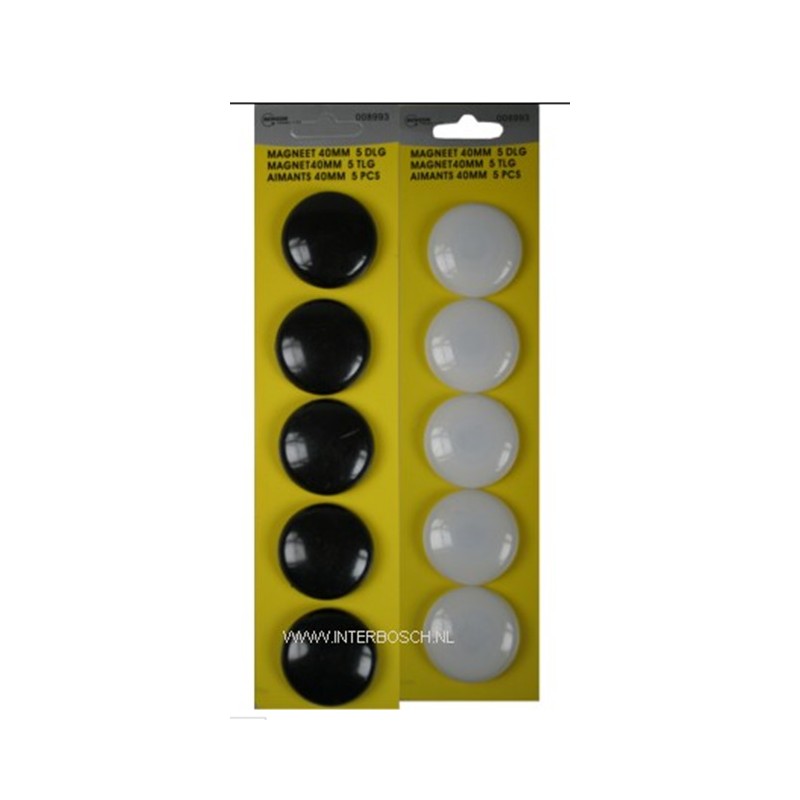 magneet 40 mm 5 dlg / mix zwart-wit magneet 40 mm 5 dlg / mix zwart-wit