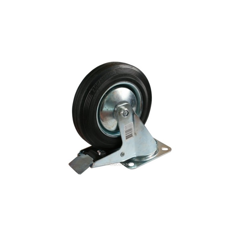 roulette pivotante + frein 125 mm