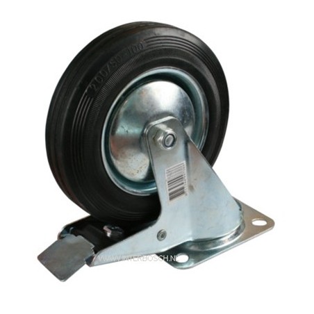 roulette pivotante + frein 125 mm