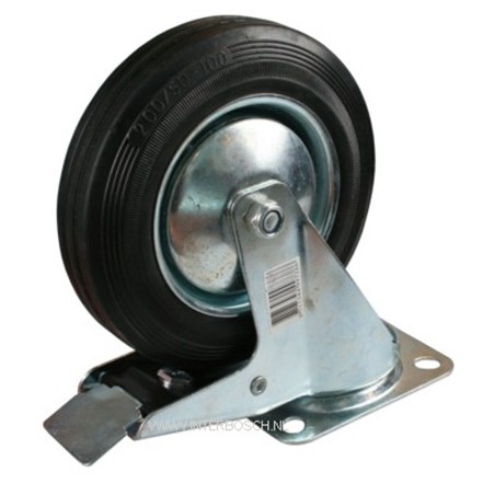 roulette pivotante + frein 200 mm